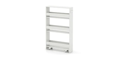 Rolling Kitchen Slim Storage Cart Mobile Shelving Organizer with Handle