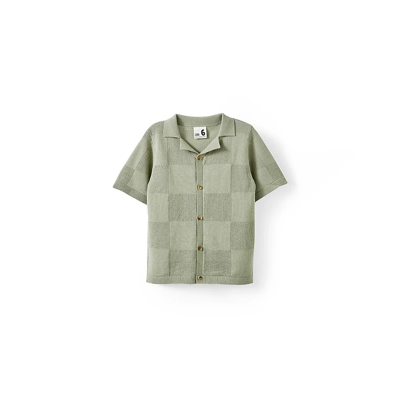 Cotton On Little Boys Little/Big Knitted Short Sleeve Shirt
