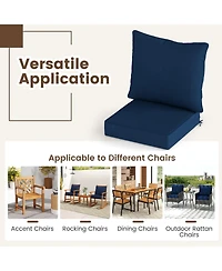 Deep Seat Chair Cushion Pads Set with Rope Belts for Indoor and Outdoor
