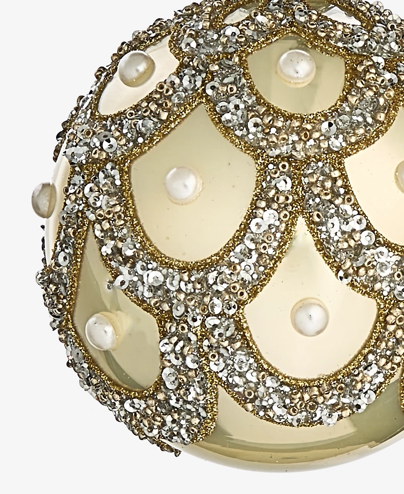 Holiday Lane Gilded Glamour Beaded Ball Ornament, Macy's Exclusive