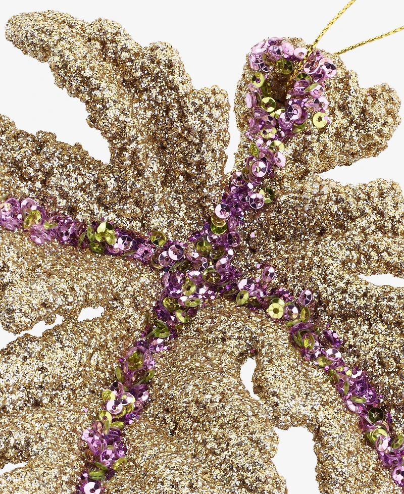 Holiday Lane Enchanted Forest Glitter Leaf Ornament, Macy's Exclusive