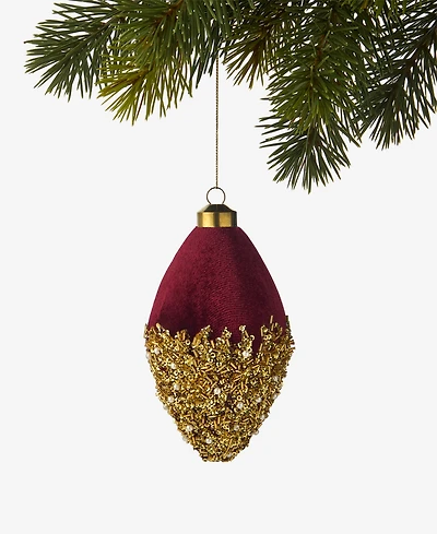 Holiday Lane Berry Tones Red Velvet Finial Ornament, Macy's Exclusive