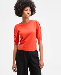 On 34th Women's Puff-Sleeve Crewneck Sweater, Exclusively at Macy's