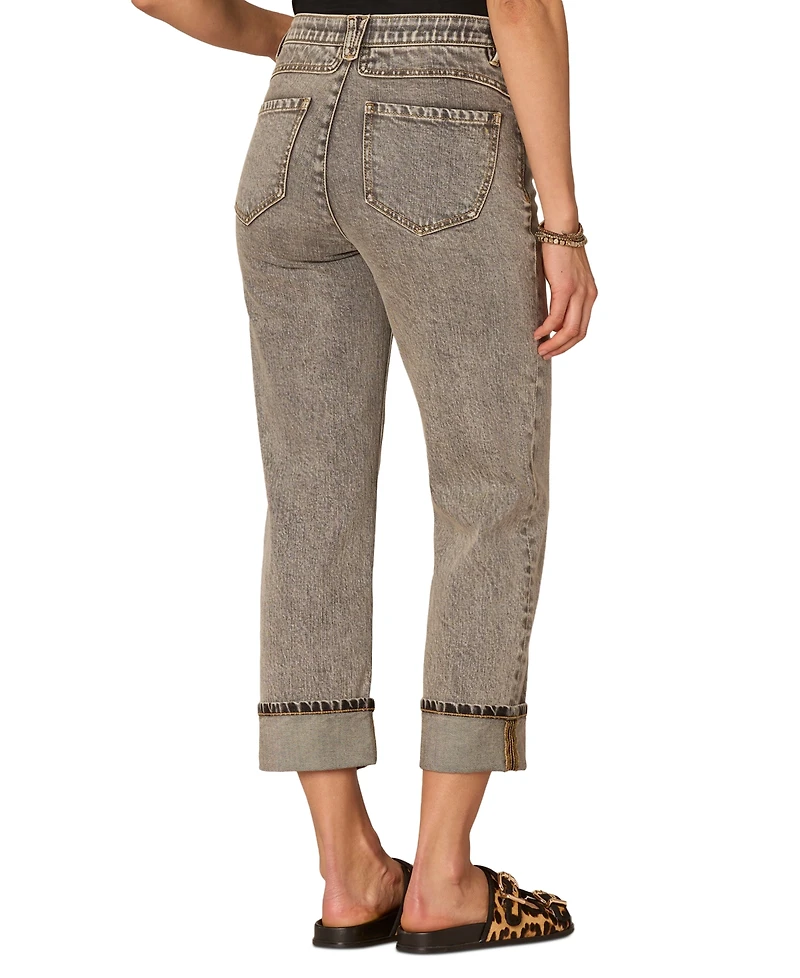 Democracy Women's "Ab"Solution High Rise Cuffed Boyfriend Jeans