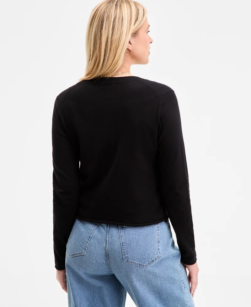 On 34th Women's Crewneck Button-Front Cardigan, Exclusively at Macy's