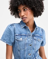 On 34th Women's Denim Trucker Mini Dress, Exclusively at Macy's