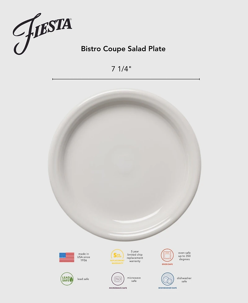 Fiesta Aegean Bistro Coupe Salad Plates, Set of 4