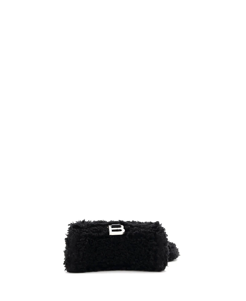 Pre-Owned Balenciaga Small Fluffy Hourglass Top Handle Bag Faux Fur