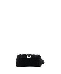Pre-Owned Balenciaga Small Fluffy Hourglass Top Handle Bag Faux Fur