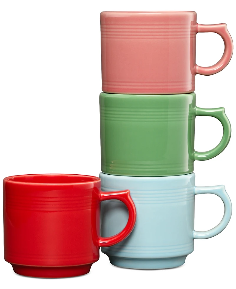 Fiesta Peppermint Frost 16 oz. Stackable Mugs, Set of 4