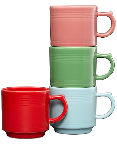 Fiesta Peppermint Frost 16 oz. Stackable Mugs, Set of 4