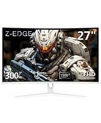 Z-edge UG27H-White 27 inch 1080P Full Hd 1920 x 1080 300 Hz 1 ms Curved Gaming Monitor, 16.7 Million Display Colors, FreeSync, Ultra-Slim Beze
