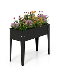 Raised Garden Bed Elevated Metal Planter Box with Legs Drainage Holes