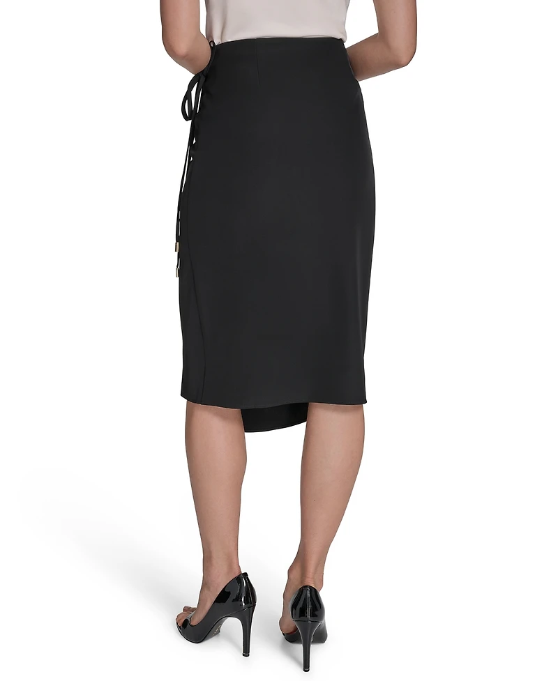 Halston Women's Soft Suiting Faux-Wrap Skirt