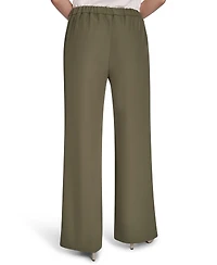 Halston Women's Soft Suiting Wide-Leg Pull-On Pants