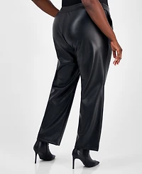 Bar Iii Trendy Plus Faux-Leather Pants, Macy's Exclusive
