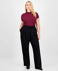 Bar Iii Trendy Plus Scuba Wide-Leg Pants, Macy's Exclusive