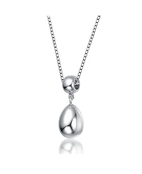 Double Bead Drop Pendant Necklace in White Gold Plated or 14K Gold Plated