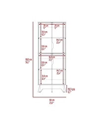 Depot E-shop Dahoon Double Kitchen Pantry Double Kitchen Pantry, Double Door Cabinet, Four Shelves, Light Oak / White