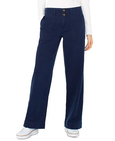 Liverpool Los Angeles Women's Utility Patch Pocket Wide Leg Pants
