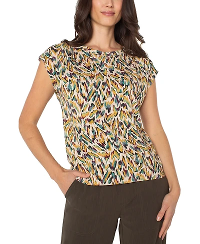 Liverpool Los Angeles Women's Boat-Neck Sleeveless Knit Top