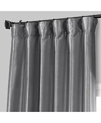 Half Price Drapes Platinum Solid Faux Silk Taffeta Room Darkening Curtain