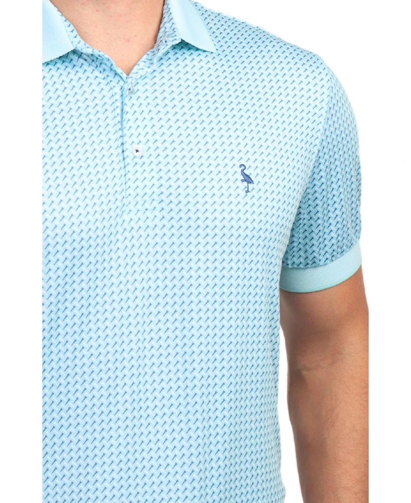 Tailorbyrd Men's Seafoam Ribbed Collar Performance