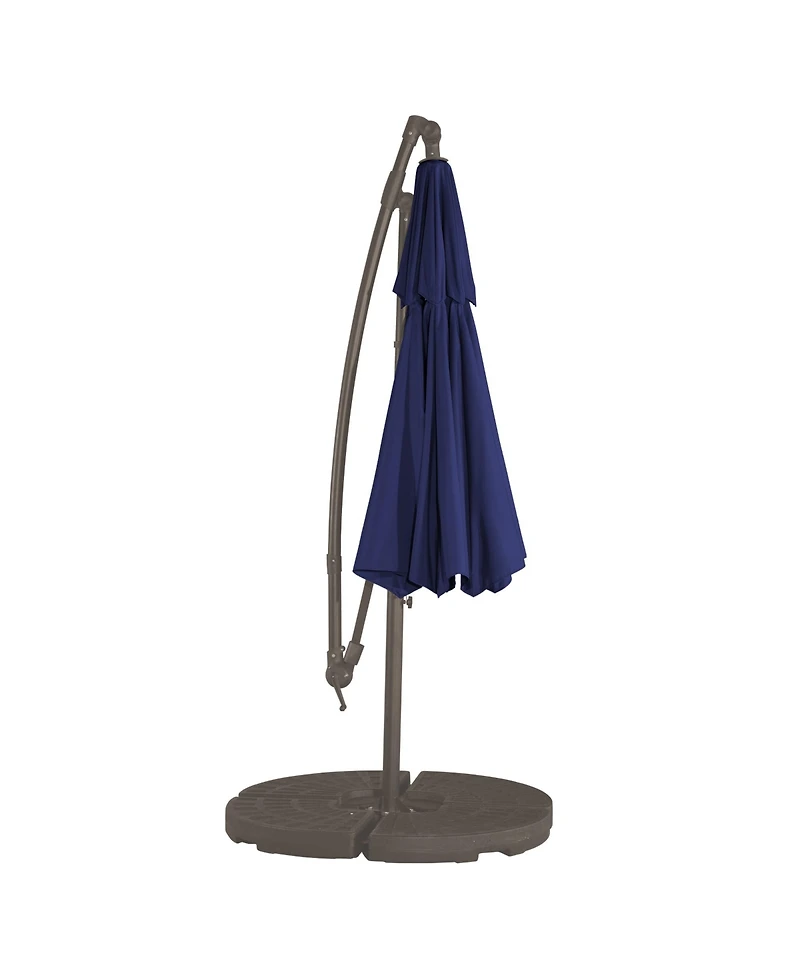 10 Ft Cantilever Patio Umbrella Offset Crank Large Outdoor Pool for Backyard Garden Deck Without Base
