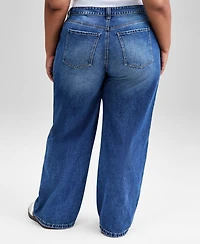 And Now This Trendy Plus Cotton High-Rise Straight-Leg Jeans, Macy's Exclusive