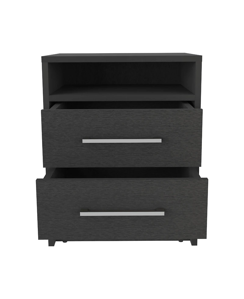 Depot E-shop Leyva Nightstand, Two Drawers, Superior Top