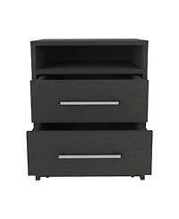 Depot E-shop Leyva Nightstand, Two Drawers, Superior Top