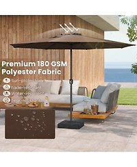 Patio Umbrella with Crank Handle and 8 Sturdy Ribs for Outdoor Shade