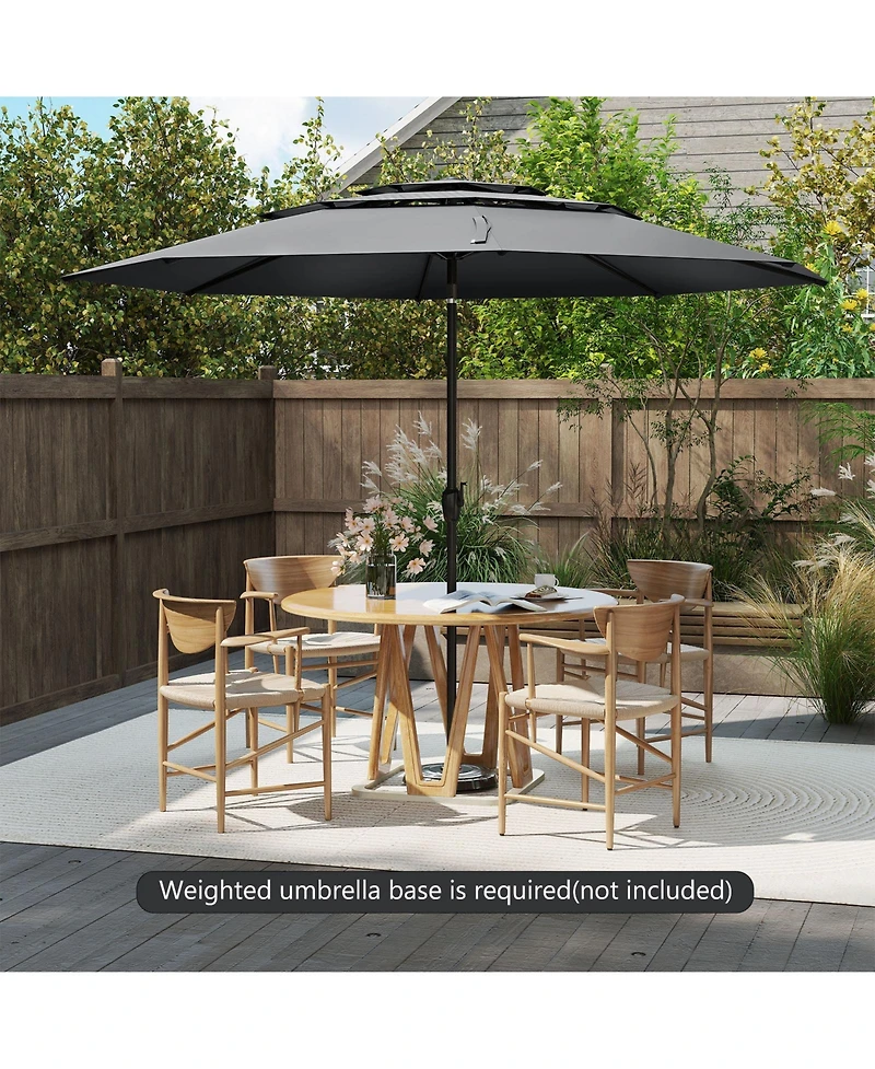 3-tier Vented Patio Umbrella with Push Button Tilt