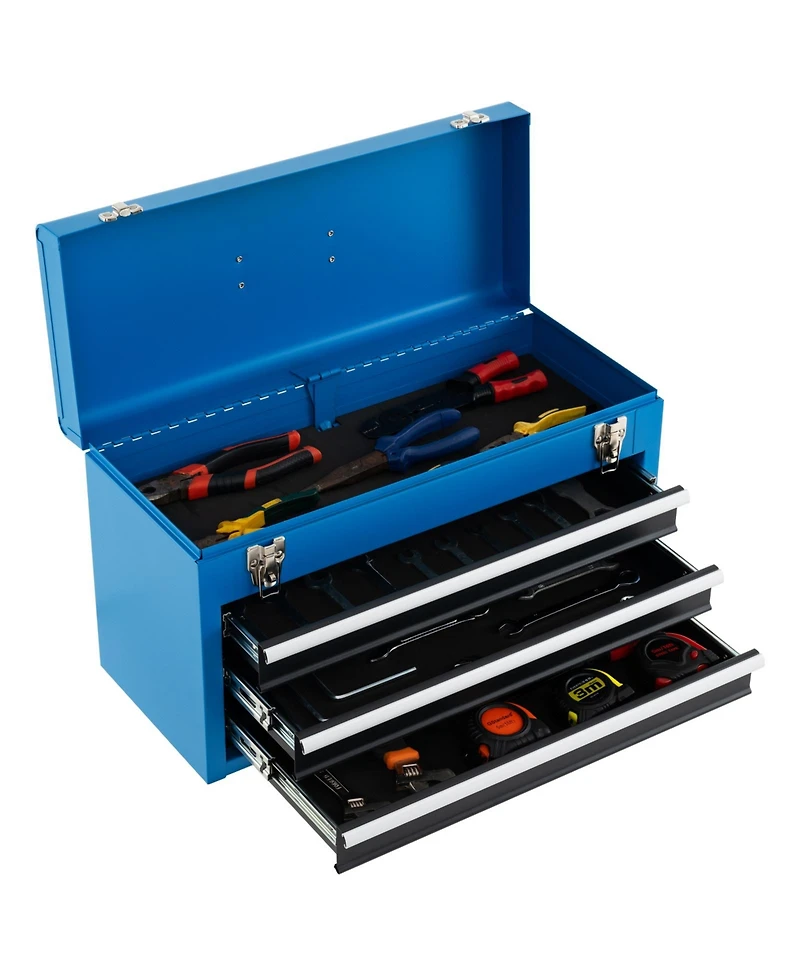 Portable Garage Mechanic Tool Cabinet Box with 3 Drawers