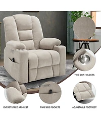 Casainc Power Lift Recliner Chair with Massage Heavy Duty Motion Usb and Type C Ports