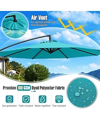 Offset Hanging Umbrella with Base Patio Cantilever Umbrella with Tilt