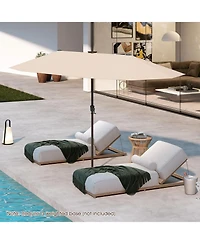 Large Patio Umbrella with Led Solar Lights Crank Handle