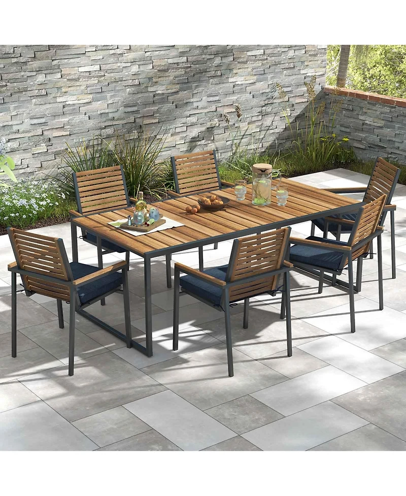 Outdoor Chair Cushion Set of 2 Waterproof Fade-Resistant Olefin Seat Cushions