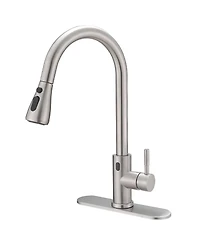 Single-Handle Touch Pull-Down Sprayer Kitchen Faucet with Supply Lines in Brushed Nickel
