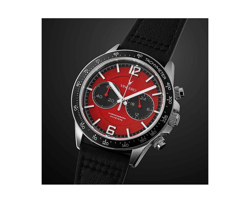Vincero Men's Apex 42mm Chronograph Watch – Infrared Red Dial
