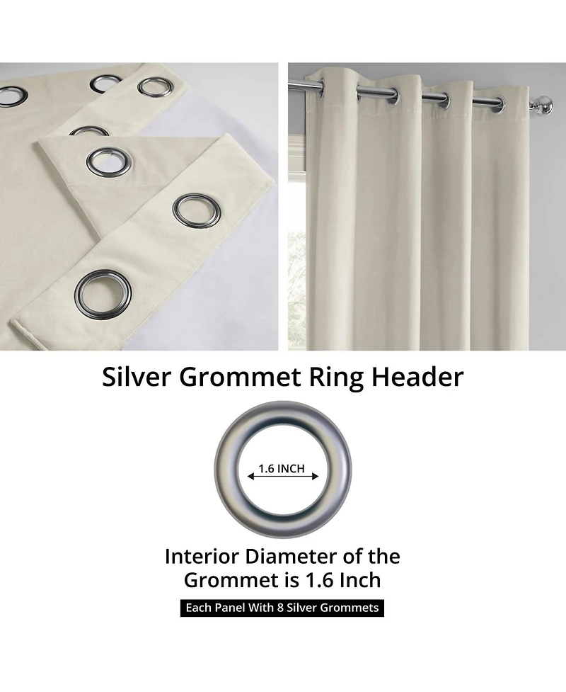 Half Price Drapes Porcelain White Grommet Signature Velvet Blackout Curtain