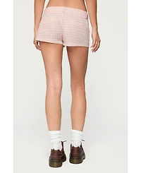 Edikted Women's Monty Plaid Micro Shorts