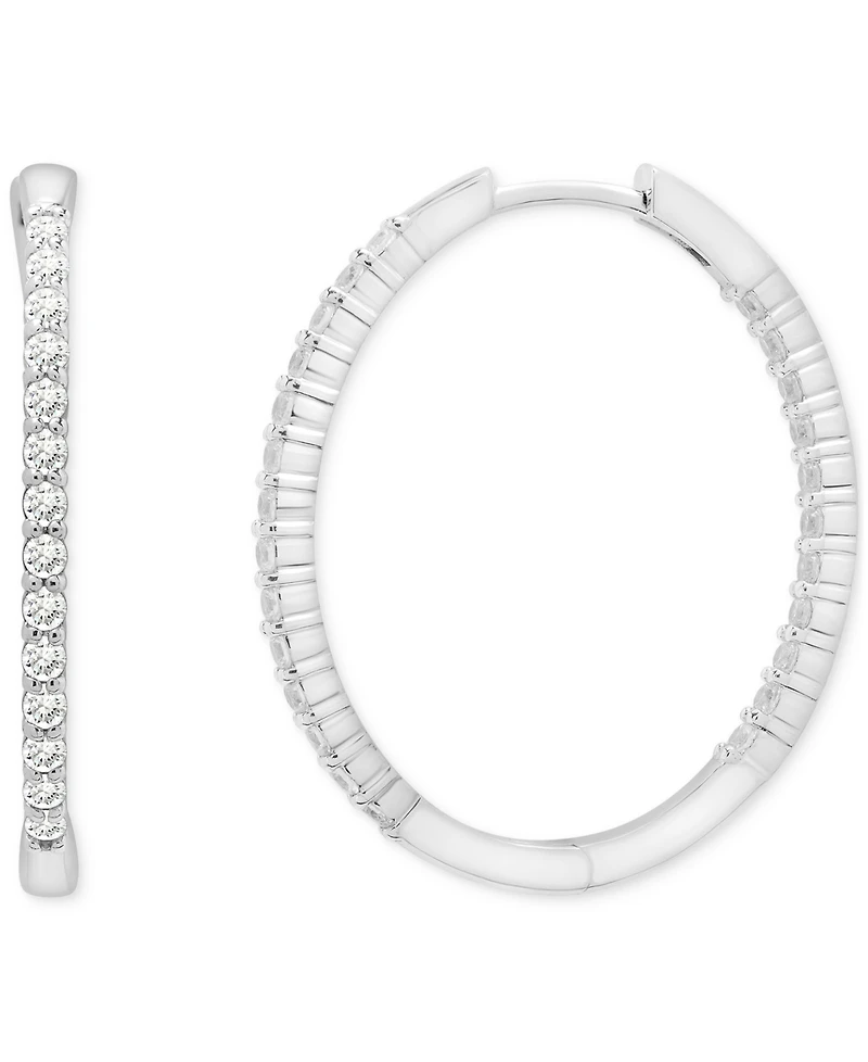 Diamond Small Hoop Earrings (1 ct. t.w.) 14k White Gold or Yellow Gold, Exclusively at Macy's