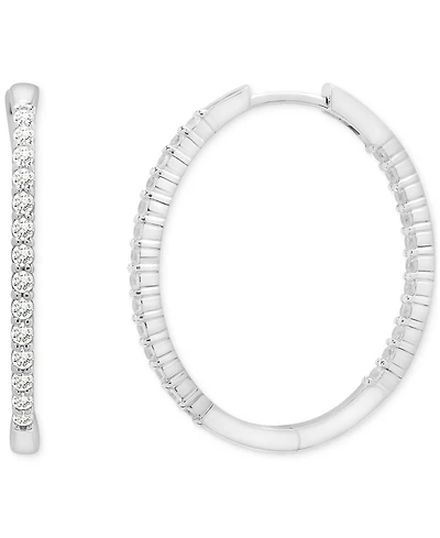 Diamond Small Hoop Earrings (1 ct. t.w.) 14k White Gold or Yellow Gold, Exclusively at Macy's