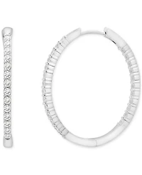 Diamond Small Hoop Earrings (1 ct. t.w.) 14k White Gold or Yellow Gold, Exclusively at Macy's