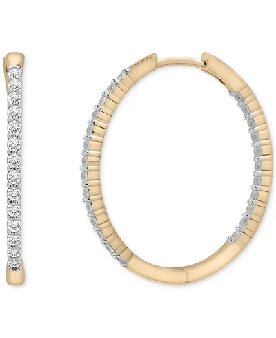 Diamond Small Hoop Earrings (1 ct. t.w.) 14k White Gold or Yellow Gold, Exclusively at Macy's
