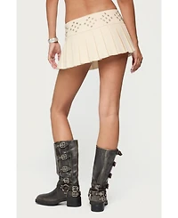 Edikted Women's Lovina Grommet Pleated Mini Skort