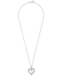 Diamond Twist Heart 18" Pendant Necklace (1/2 ct. t.w.) 14k White Gold or Yellow Gold, + 2" extender, Exclusively at Macy's