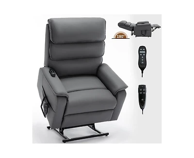 Casainc Dual Motor Infinite Position Up to 350 Lbs Power Lift Recliner Chair with Power-Remote, Heat Massage and Heavy Duty Motion Mechanism