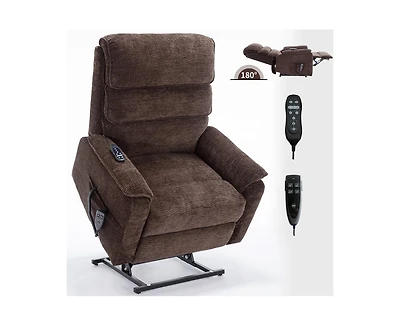 Casainc Dual Motor Infinite Position Up to 350 Lbs Power Lift Recliner Chair with Power-Remote, Heat Massage and Heavy Duty Motion Mechanism